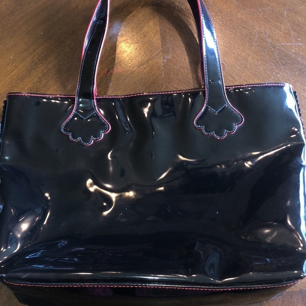 Stephanie Johnson for Saks Fifth Avenue Black Patent Leather Classic Bag Tote - Picture 8 of 13